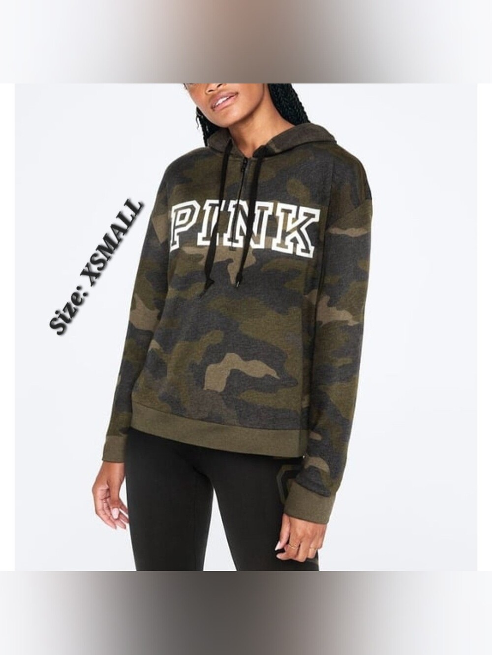Victoria's Secret PINK Camo Hoodie Sweatshirt Size XSmall